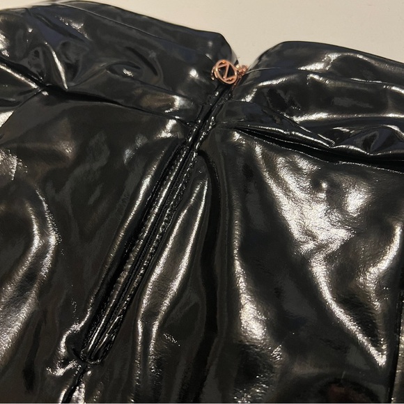 Nookie Viktoria Black Pants Shinny Skinny Sexy Size Large - Picture 6 of 8